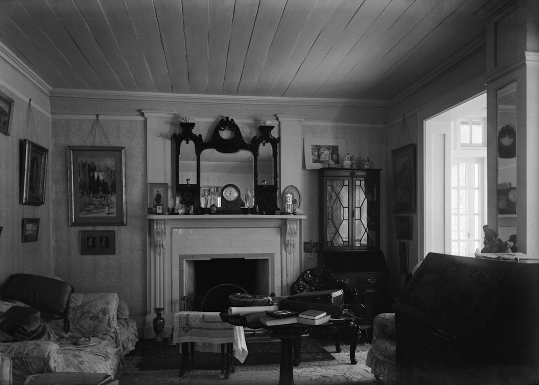 woman in old house interior