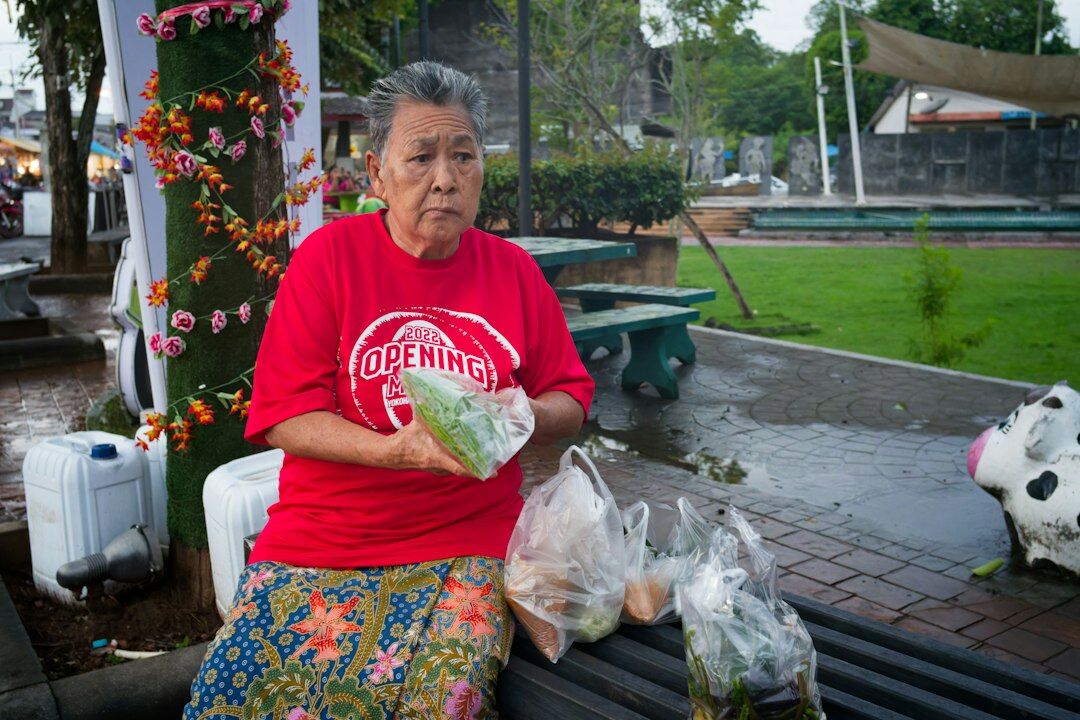 woman selling food on street