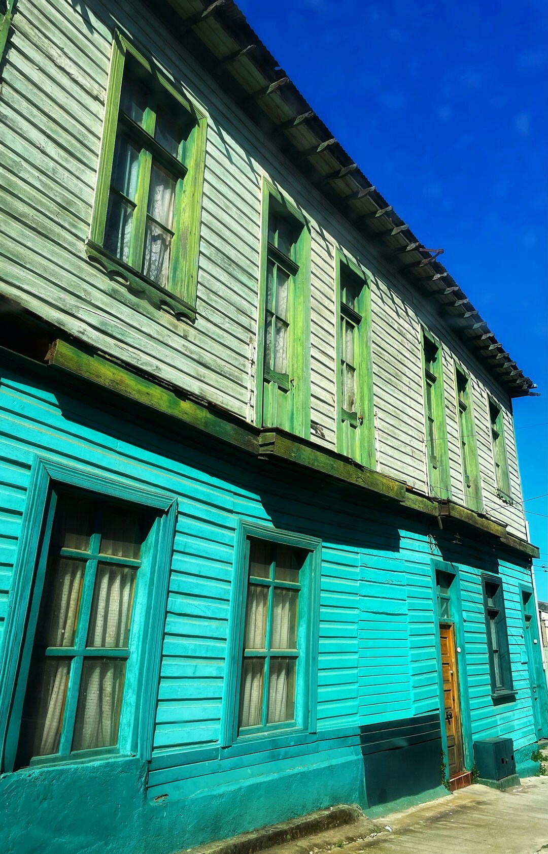 abandoned building facade chile